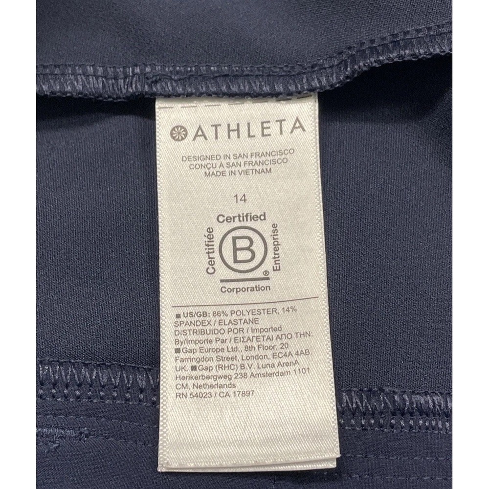 Athleta Endless High Rise Pants Navy Blue Stretch Pockets Women's Size‎ 14 - Picture 13 of 14